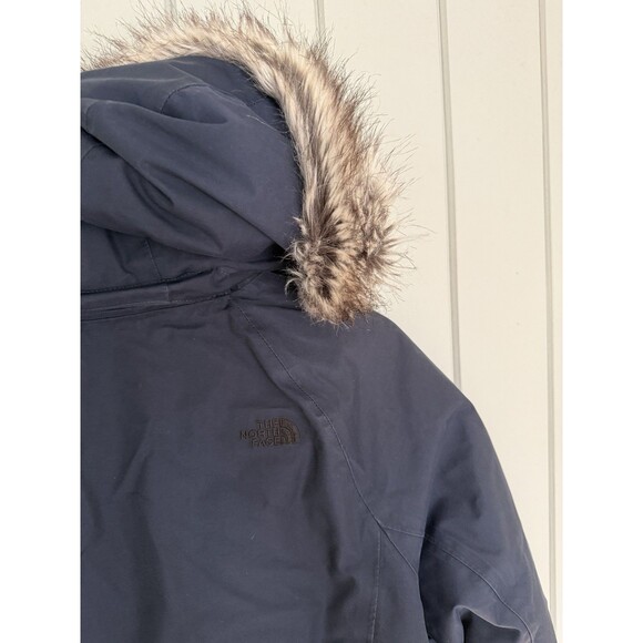 The North Face Arctic Parka Women's L Large Navy Blue Down Hooded Jacket Warm - Picture 11 of 11